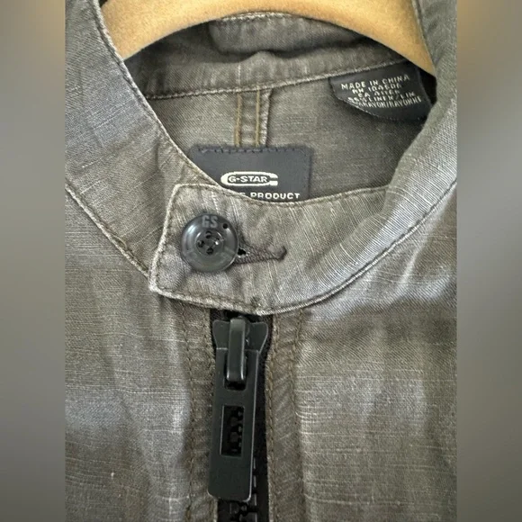 G Star Grey Linen Bomber Jacket size Medium - Picture 10 of 15